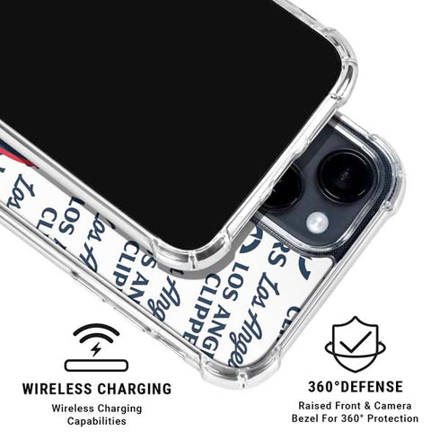 NBA Los Angeles Clippers Blast Text iPhone 14 Clear Case
